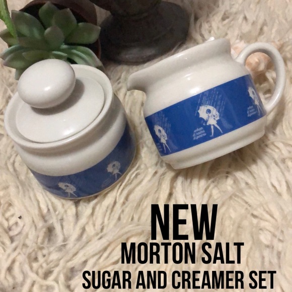 Vintage Morton Salt-Sugar & Creamer Set-NEW